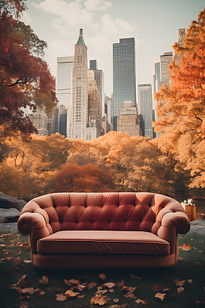 秋季加装沙发秋日风格效果图