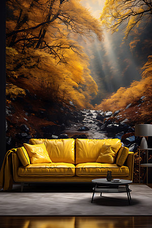 秋季加装沙发暖色调效果图