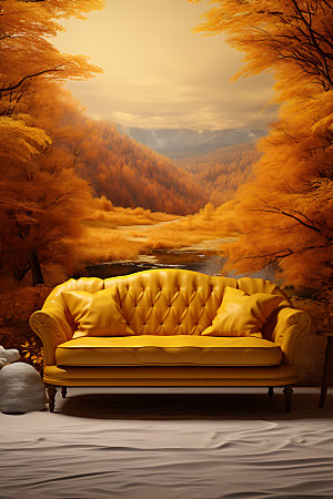 秋季加装室内沙发效果图