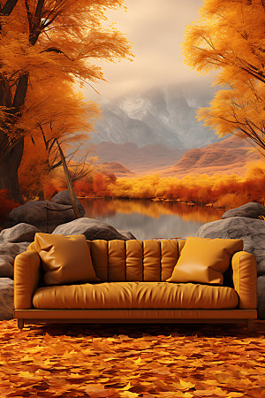 秋季加装温馨沙发效果图
