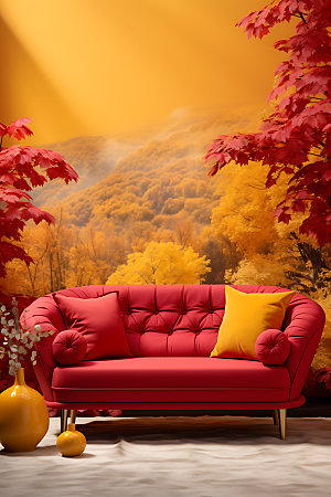 秋季加装软装沙发效果图