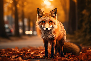 秋日动物原生态森林原野摄影图
