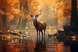 秋日动物自然高清摄影图