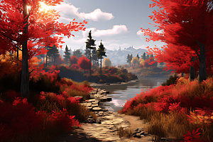 秋季高清山谷摄影图