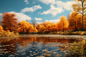 秋季山谷风景摄影图