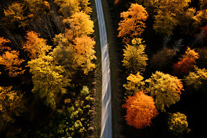秋季风景山谷摄影图