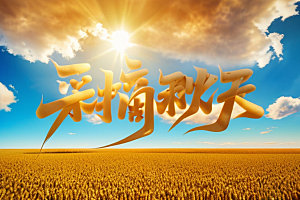 秋季立体入秋艺术字