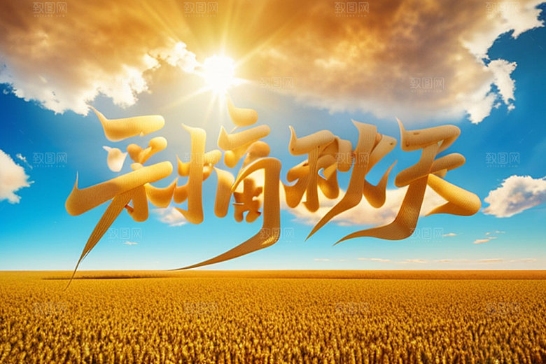 秋季立体入秋艺术字