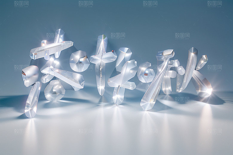 秋季入秋3D艺术字