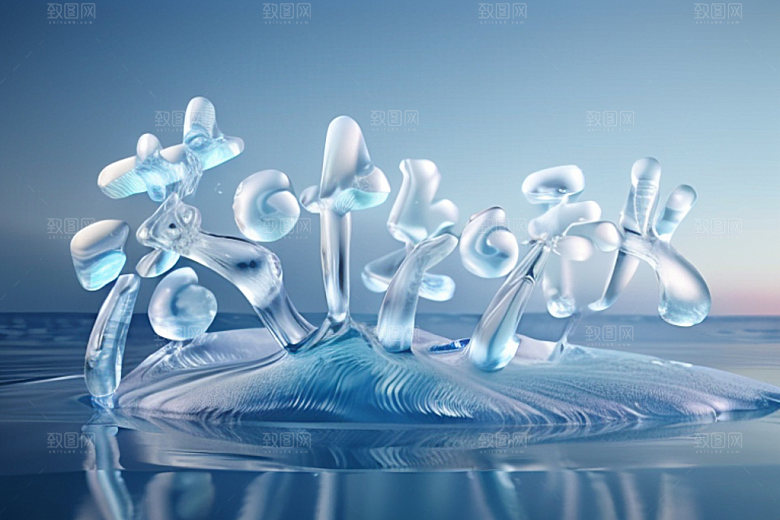 秋季3D入秋艺术字