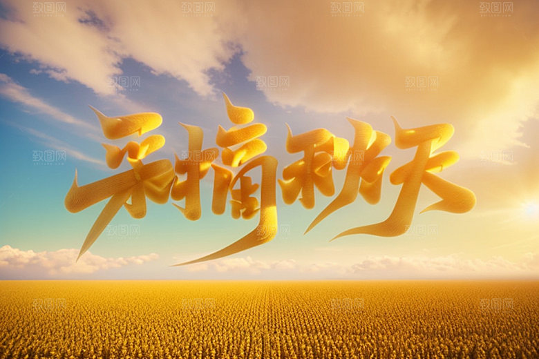 秋季立体创意艺术字