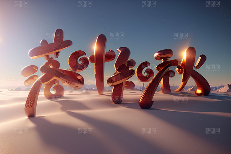 秋季秋天立体艺术字