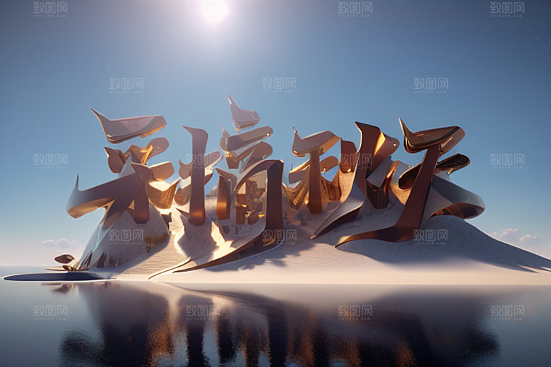 秋季3D入秋艺术字