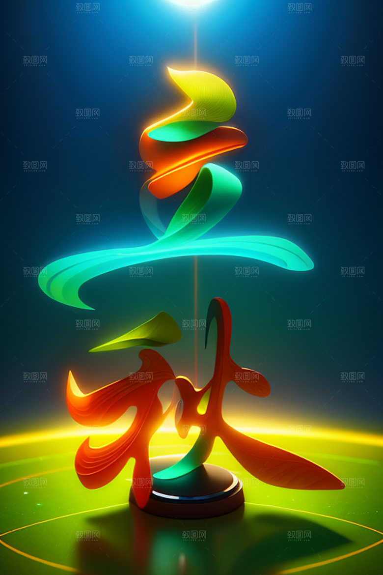 秋季创意秋天艺术字