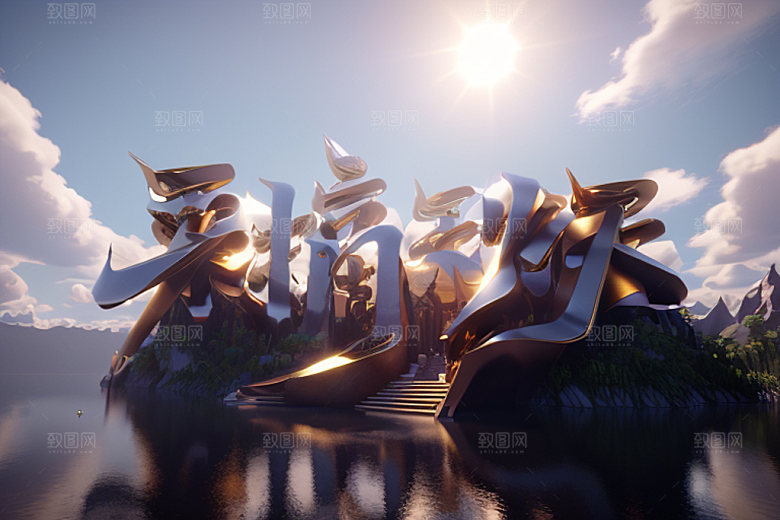 秋季3D秋天艺术字