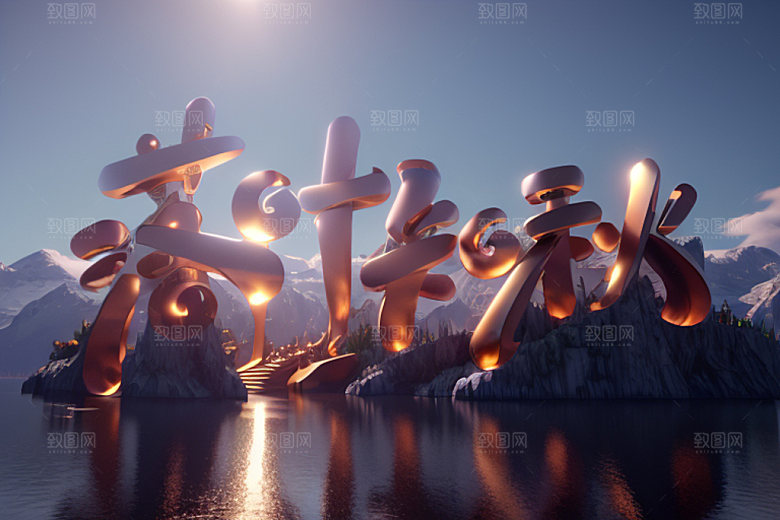 秋季入秋创意艺术字