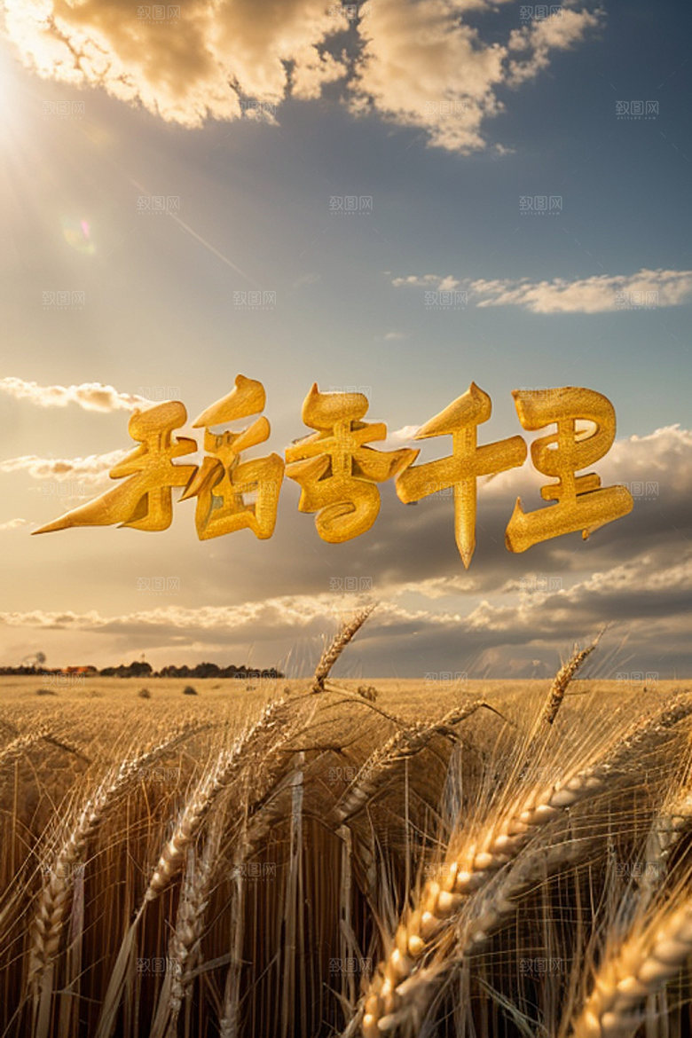秋季入秋3D艺术字