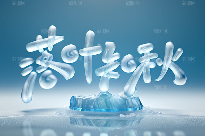 秋季立体入秋艺术字
