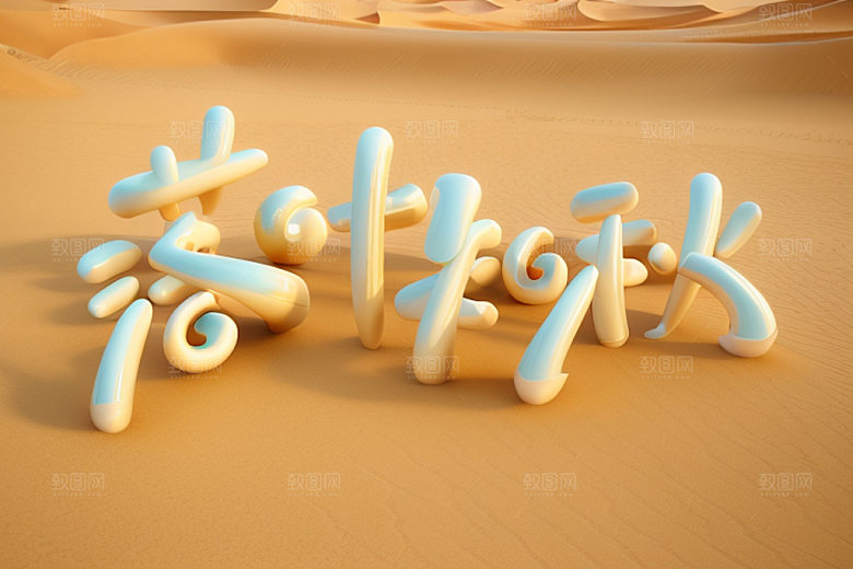 秋季3D入秋艺术字