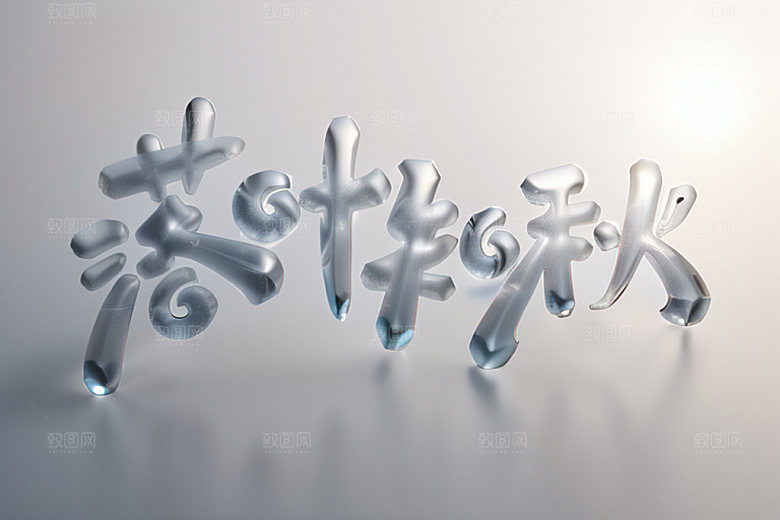 秋季立体3D艺术字