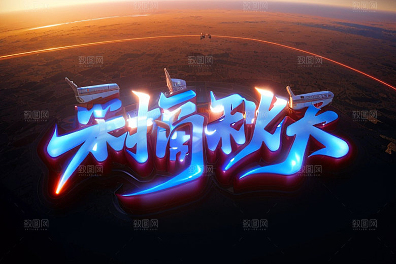 秋季秋天立体艺术字
