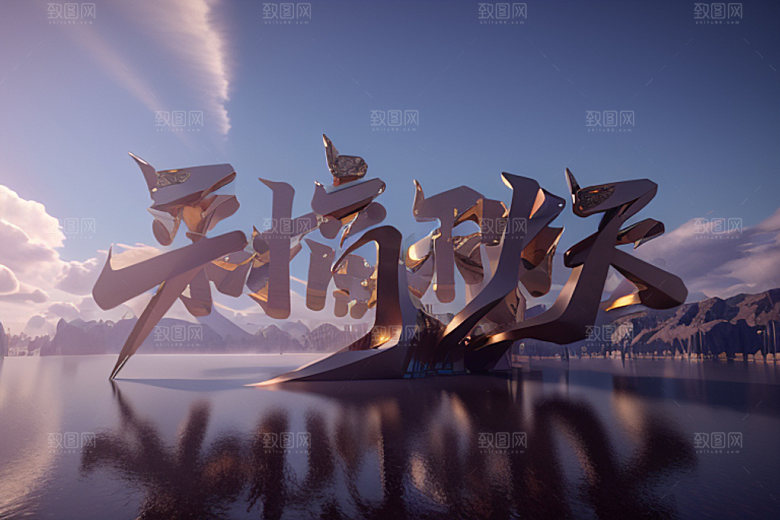 秋季立体创意艺术字