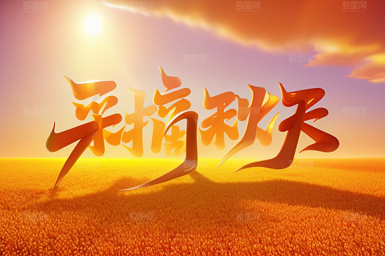 秋季创意入秋艺术字