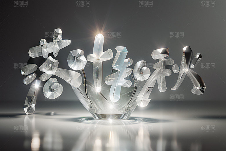 秋季秋天入秋艺术字