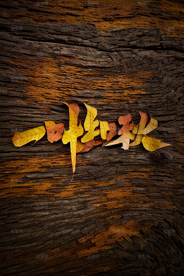 秋季3D入秋艺术字