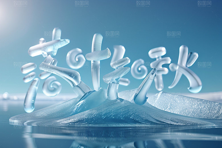 秋季秋天3D艺术字