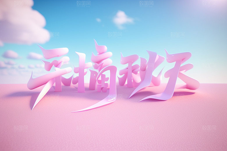 秋季秋天立体艺术字