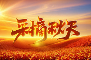 秋季秋天3D艺术字