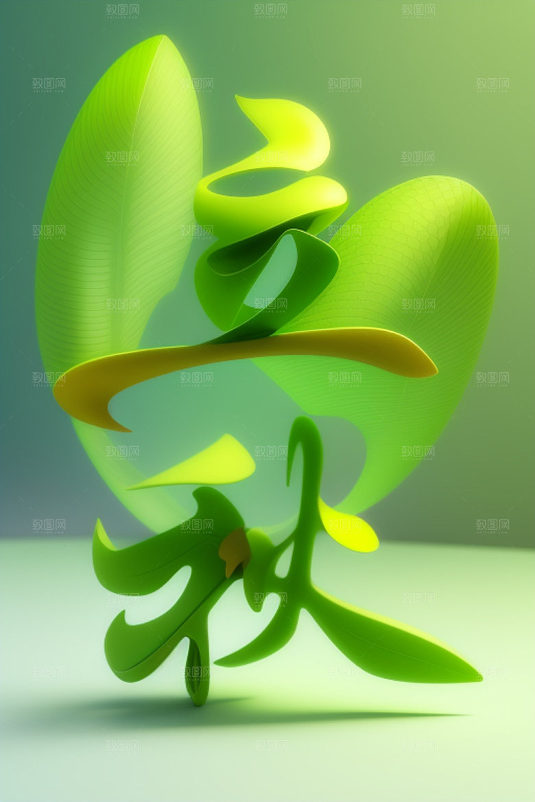 秋季3D入秋艺术字