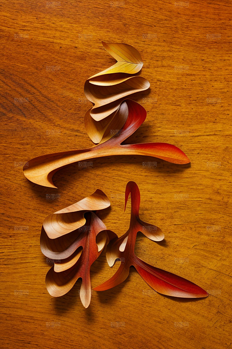 秋季立体创意艺术字