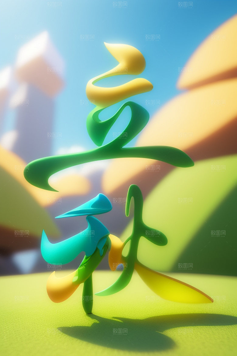 秋季3D创意艺术字