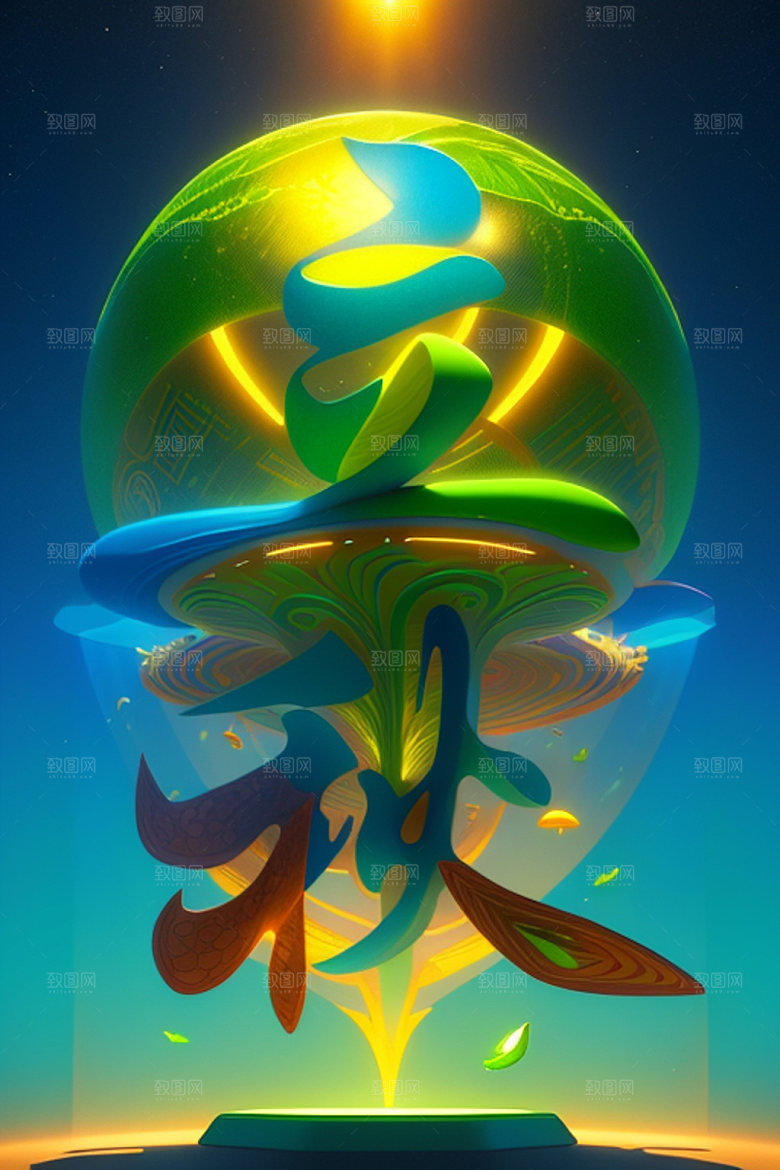 秋季立体3D艺术字