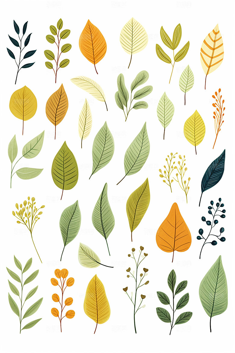 秋天森林秋日元素插画