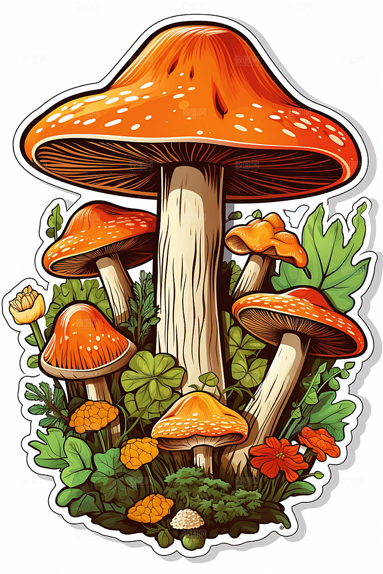 秋天秋季森林元素插画