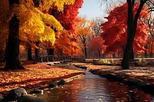 秋天红叶风光摄影图