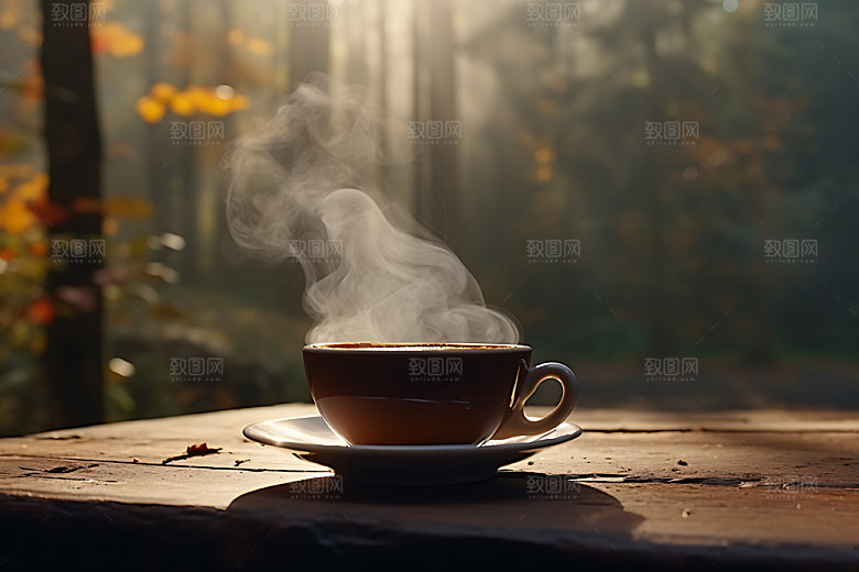 秋天下午茶氛围秋季摄影图