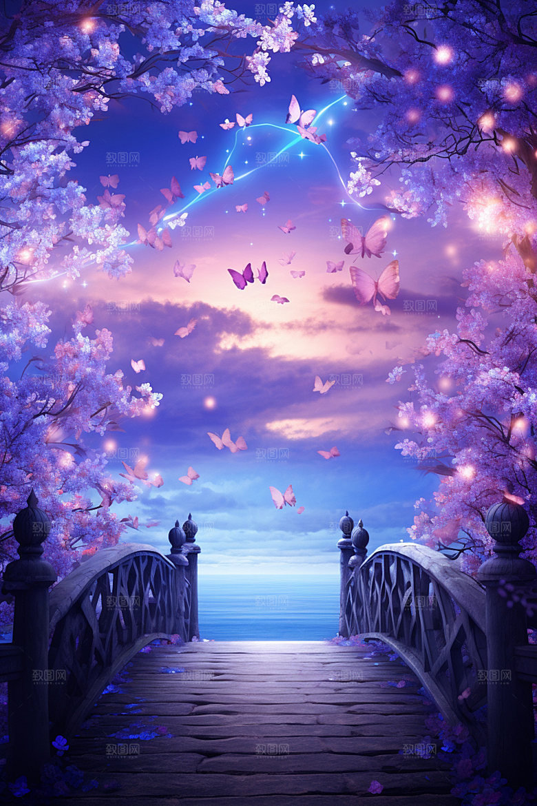 粉色七夕中式高清场景
