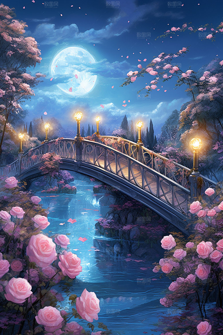 粉色七夕情人节高清场景