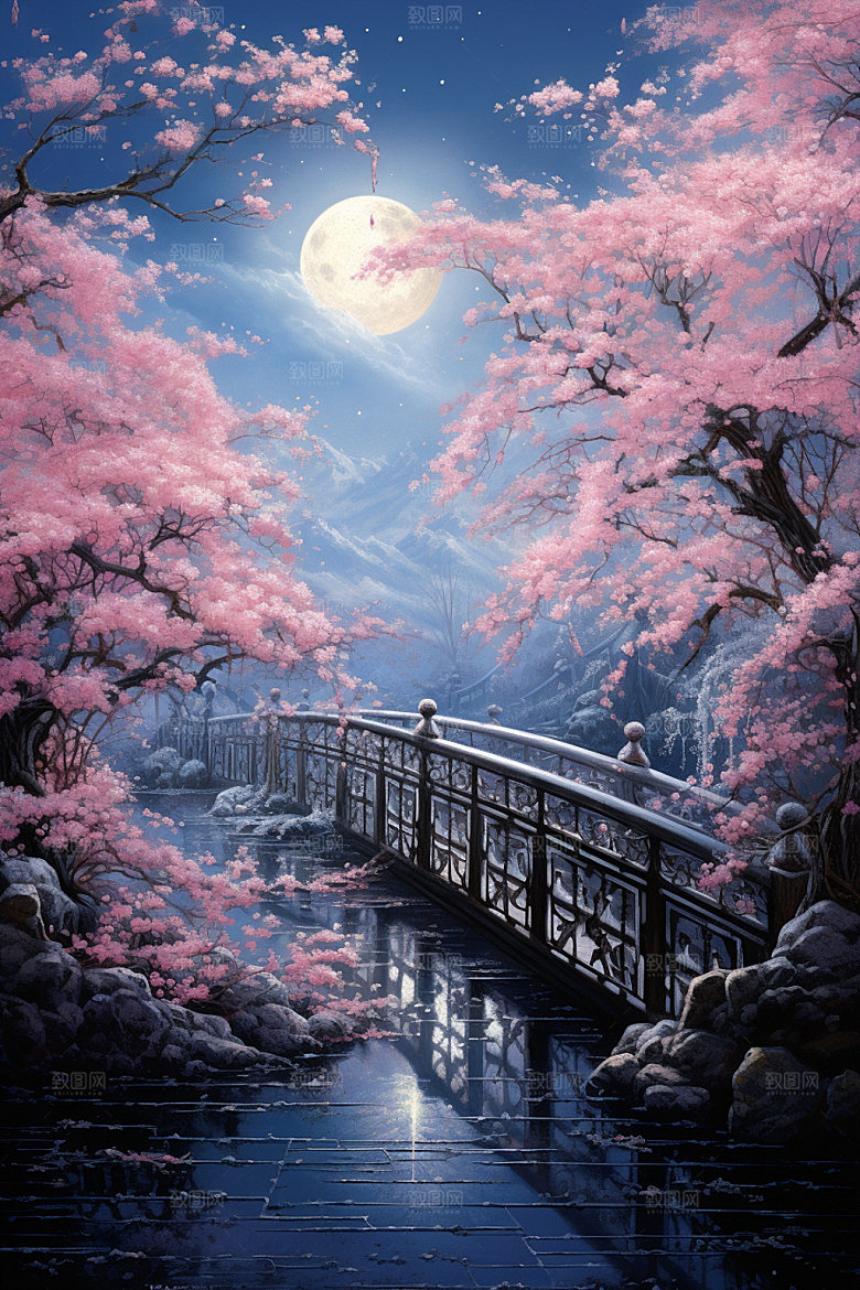 粉色七夕高清国风场景