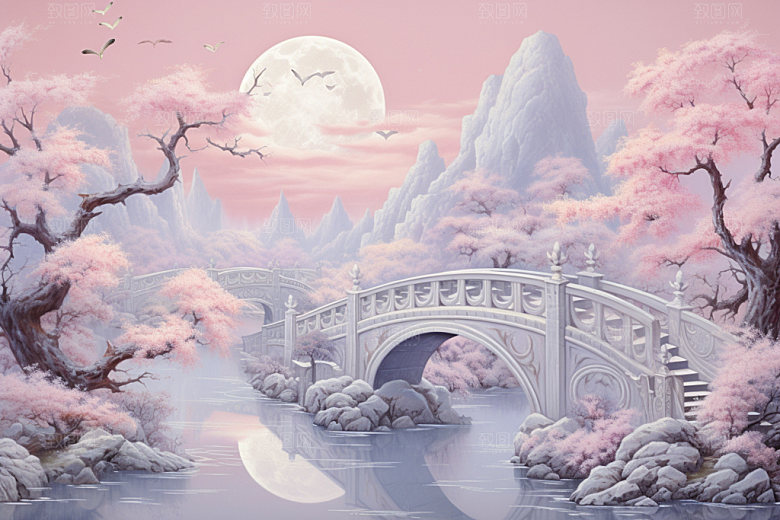 粉色七夕高清立体场景