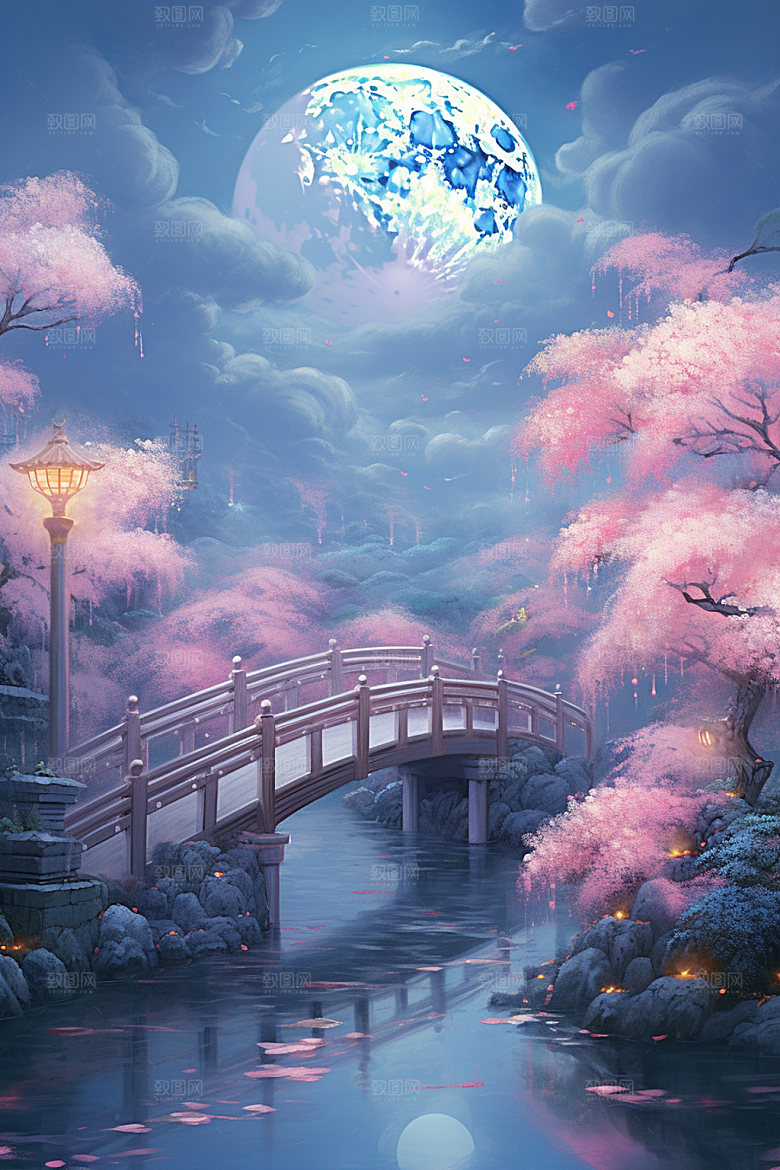 粉色七夕3D立体场景