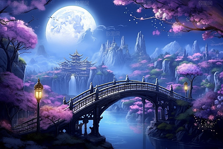 粉色七夕立体情人节场景