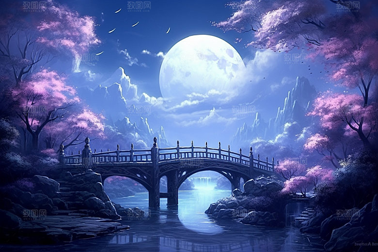 粉色七夕情人节传统场景