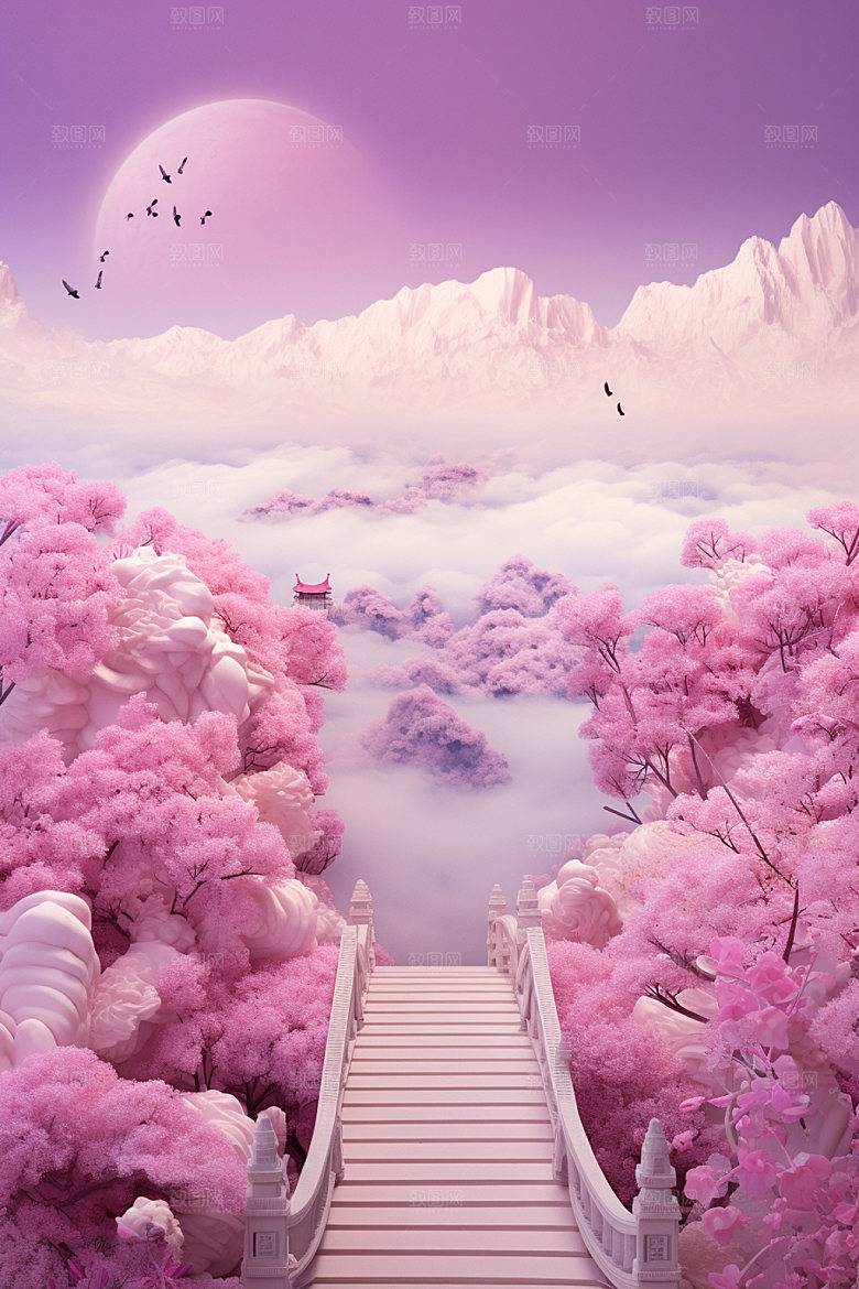 粉色七夕传统高清场景
