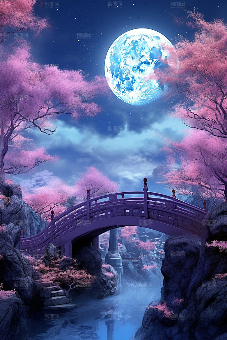 粉色七夕传统情人节场景