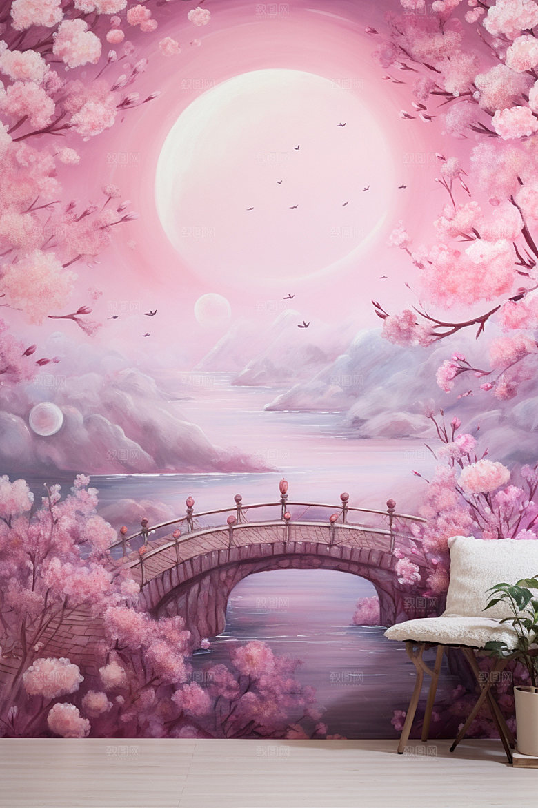 粉色七夕国风高清场景